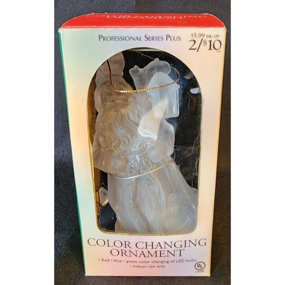 Color Changing Santa Holding a Lantern  Ornament - Red, Blue, Green LED … - Picture 1 of 9